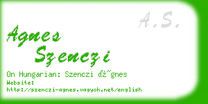 agnes szenczi business card